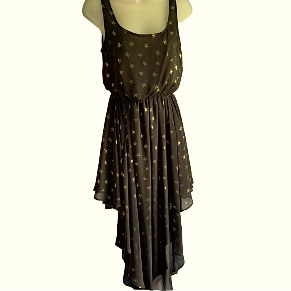 Lush black dress with gold stars Size M